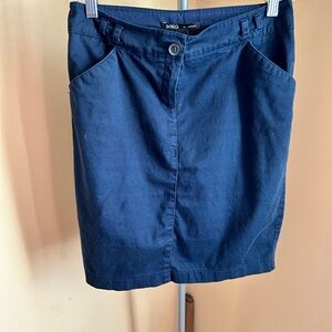 Mango Women's Dark Blue Pencil Skirt